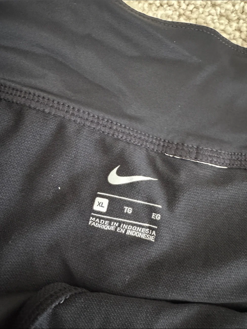 Nike Black Women's Athletic Running Shorts with White Swoosh
